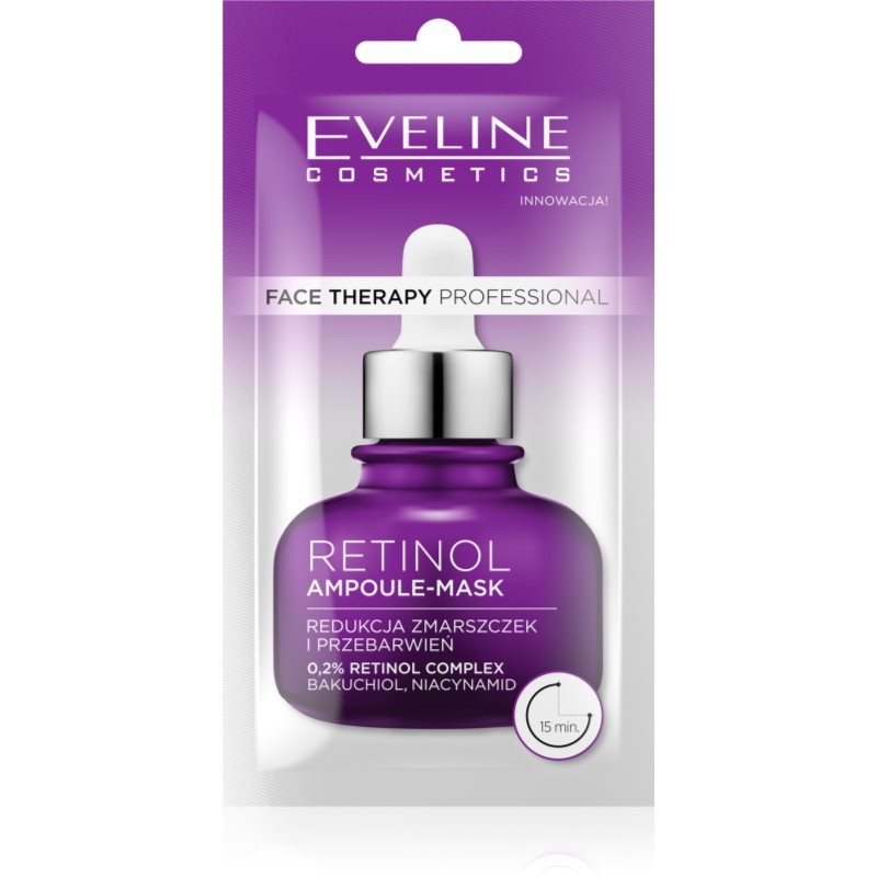 Eveline Cosmetics Face Therapy Retinol krémes maszk a bőröregedés első jeleinek eltüntetésére 8 ml-Ár