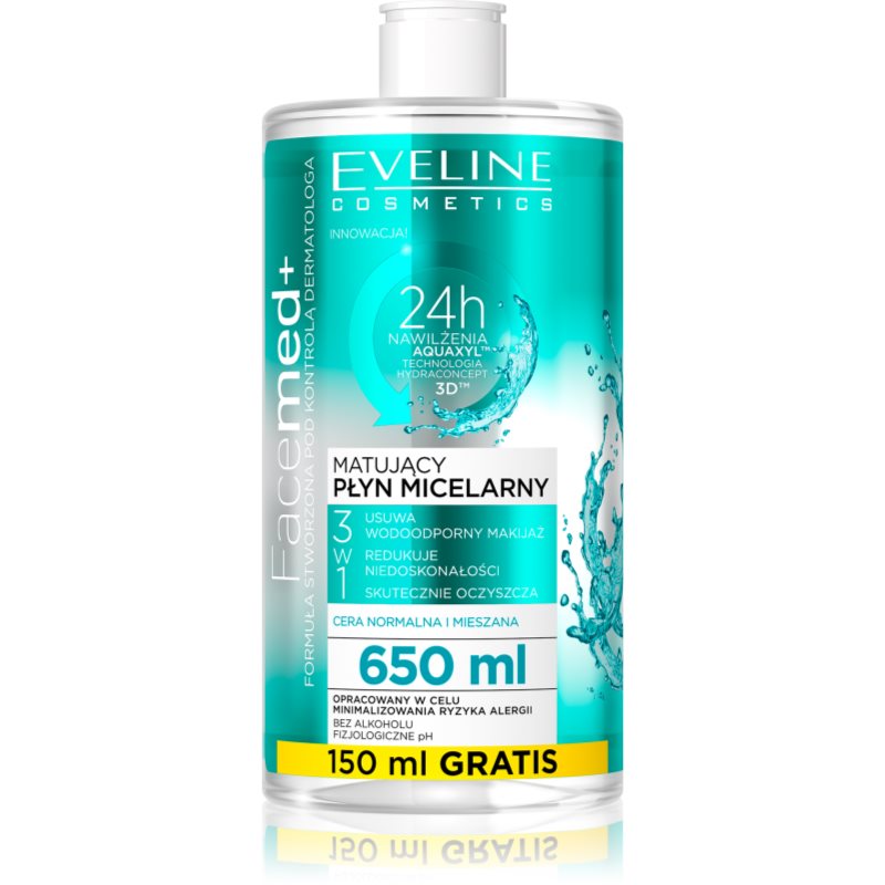 Eveline Cosmetics FaceMed+ mattító micellás víz 650 ml-Ár