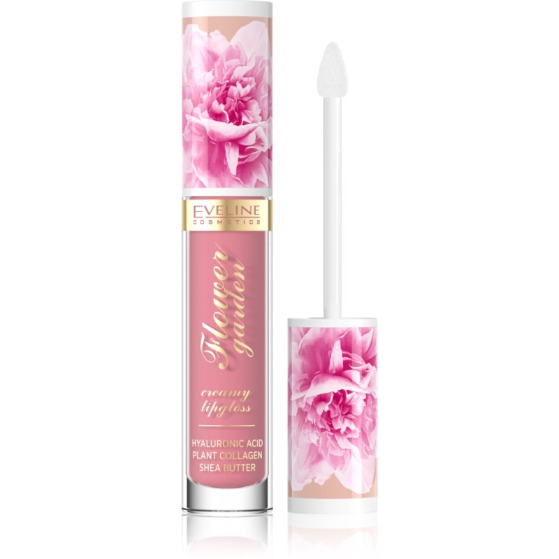 Eveline Cosmetics Flower Garden krémes ajakfény hialuronsavval árnyalat 01 Delicate Rose 4