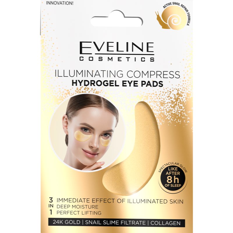 Eveline Cosmetics Gold Illuminating Compress hidrogél maszk a szem körül csigakivonattal 2 db-Ár