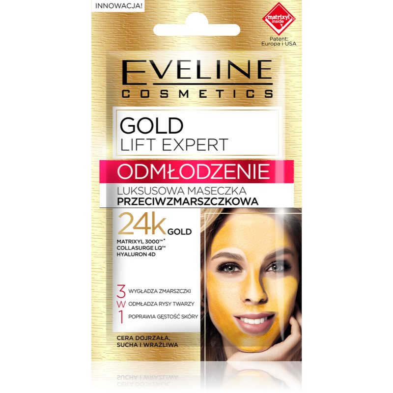 Eveline Cosmetics Gold Lift Expert fiatalító maszk 3 az 1-ben 7 ml-Ár