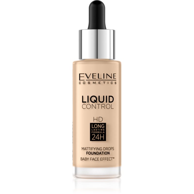 Eveline Cosmetics Liquid Control folyékony make-up pipettával árnyalat 015 Light Vanilla 32 ml-Ár