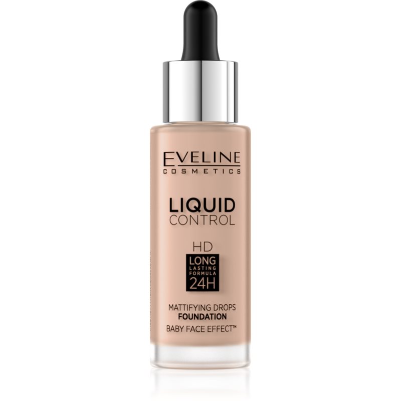 Eveline Cosmetics Liquid Control folyékony make-up pipettával árnyalat 025 Light Rose 32 ml-Ár