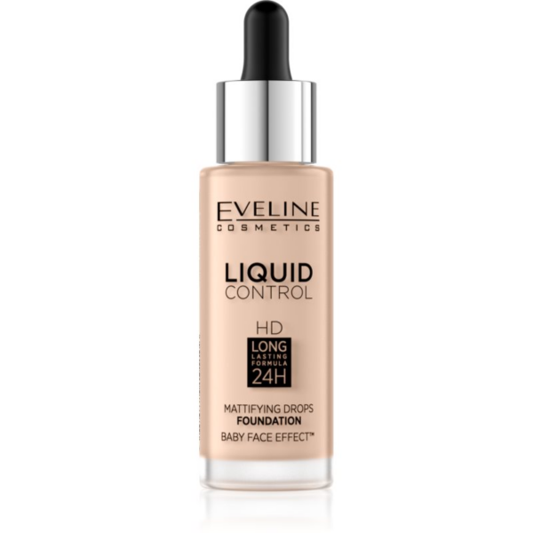 Eveline Cosmetics Liquid Control folyékony make-up pipettával árnyalat 030 Sand Beige 32 ml-Eredeti
