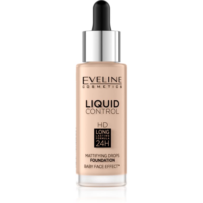 Eveline Cosmetics Liquid Control folyékony make-up pipettával árnyalat 030 Sand Beige 32 ml-Eredeti