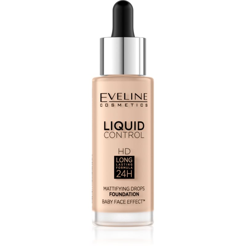 Eveline Cosmetics Liquid Control folyékony make-up pipettával árnyalat 040 Warm Beige 32 ml-Eredeti