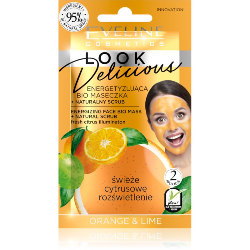 Eveline Cosmetics Look Delicious Orange & Lime hidratáló és világosító maszk peeling hatással 10 ml-Ár