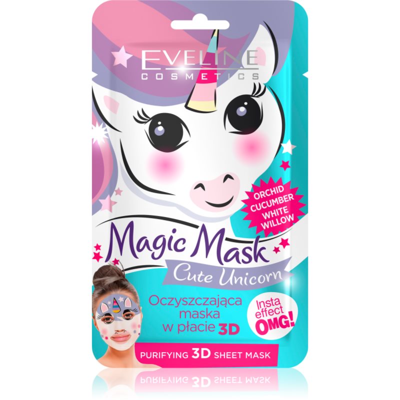 Eveline Cosmetics Magic Mask Cute Unicorn textil 3D mélytisztító arcmaszk 1 db-Ár