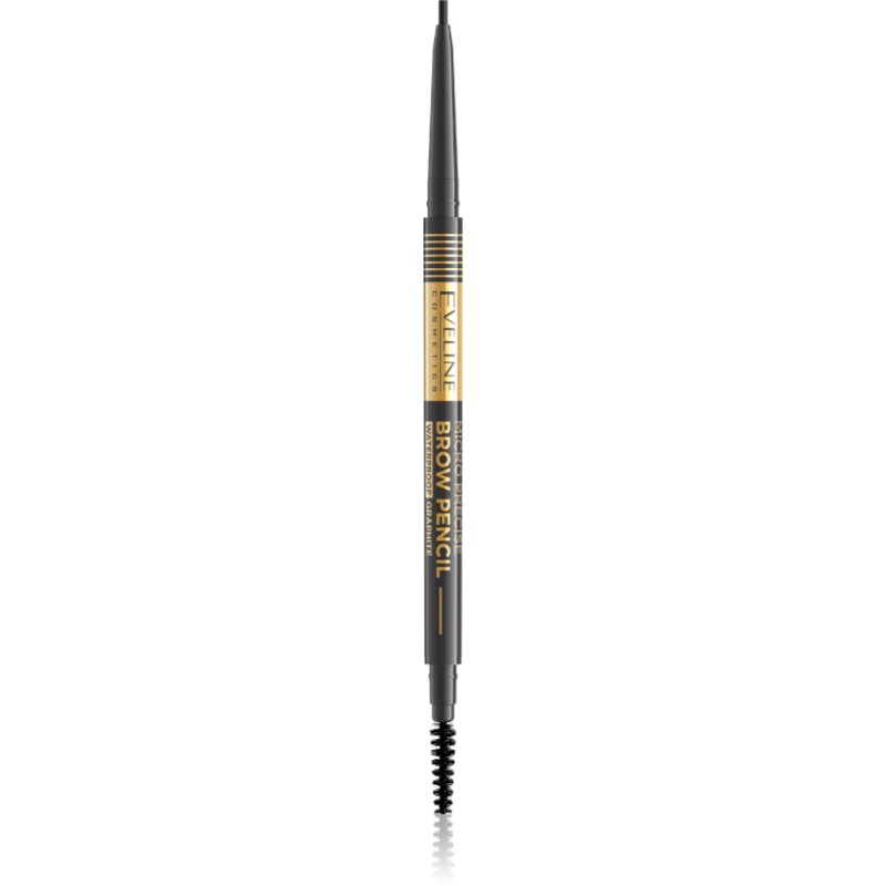 Eveline Cosmetics Micro Precise vízálló szemöldökceruza 2in1 kefével árnyalat 04 Graphite 4 g