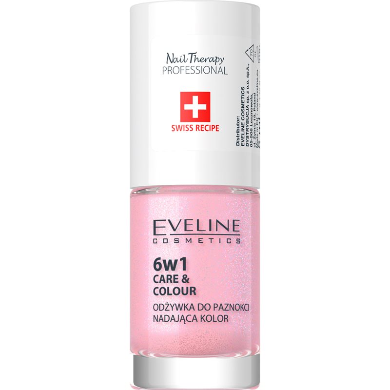 Eveline Cosmetics Nail Therapy Care & Colour körömkondicionáló 6 in 1 árnyalat Shimmer Pink 5 ml-Ár