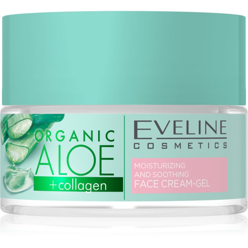 Eveline Cosmetics Organic Aloe+Collagen aktív intenzíven hidratáló géles krém nyugtató hatással 50 ml-Ár