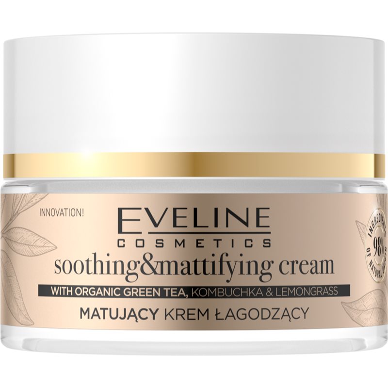 Eveline Cosmetics Organic Gold gyengéd mattító arckrém zöld teával 50 ml-Ár