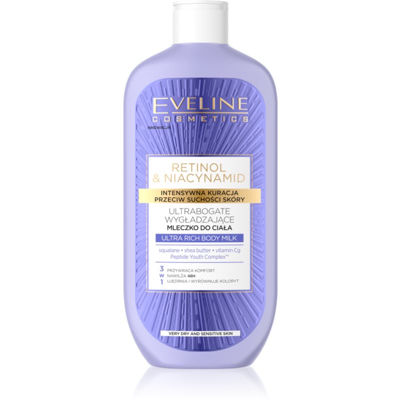 Eveline Cosmetics Retinol & Niacynamid intenzíven tápláló testápoló tej kisimító hatással 350 ml-Ár