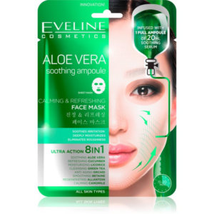 Eveline Cosmetics Sheet Mask Aloe Vera nyugtató és hidratáló maszk aloe verával 1 db-Ár
