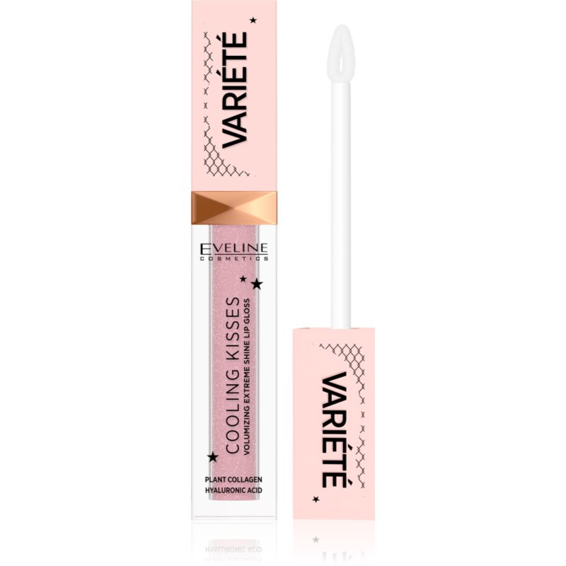 Eveline Cosmetics Variété Cooling Kisses hidratáló ajakfény hűsítő hatással árnyalat 02 Sugar Nude 6