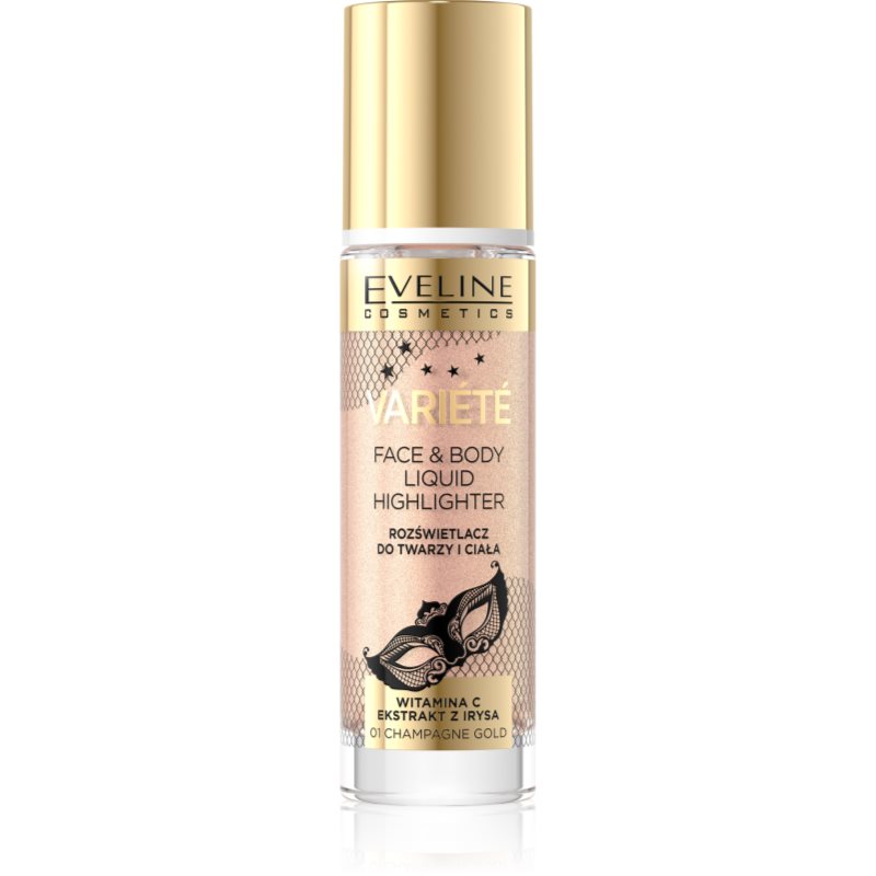 Eveline Cosmetics Variété folyékony bőrélénkítő arcra és testre árnyalat 01 Sparkling Wine Gold 30 ml-Ár