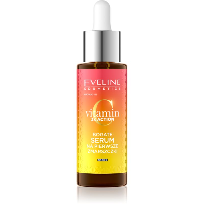 Eveline Cosmetics Vitamin C 3x Action éjszakai szérum az első ráncokra 30 ml-Ár