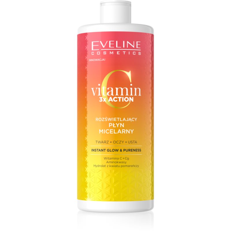 Eveline Cosmetics Vitamin C 3x Action micellás víz élénk és hidratált bőr 500 ml-Ár