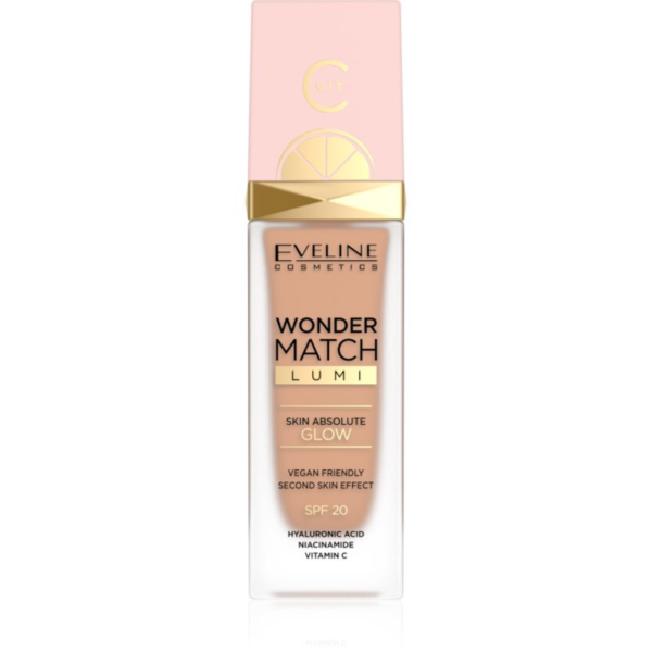 Eveline Cosmetics Wonder Match Lumi bőrsimító hatású hidratáló alapozó SPF 20 árnyalat 25 Sand Beige 30 ml-Ár