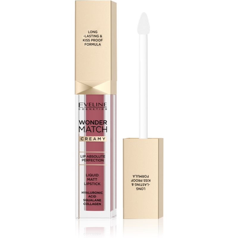 Eveline Cosmetics Wonder Match tartós matt folyékony rúzs hialuronsavval árnyalat 02 Candy 6.8 ml-Ár
