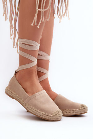 FB1 Kötött velúr Espadrilles Beige Ismann