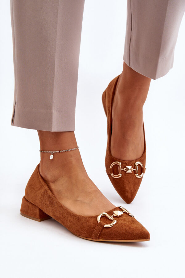 FD1 Velúr balerina lapos hegyes orrú Camel Ethere