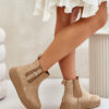 FG2 Csatos Női Platform csizma Eco Suede Barna Ciatheia