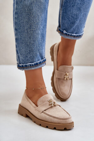 FI1 Eco Suede női mokaszinok Bear beige Kaithra-val