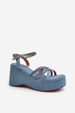 FJ1 Blue Platform szandálok és ékek Oporia