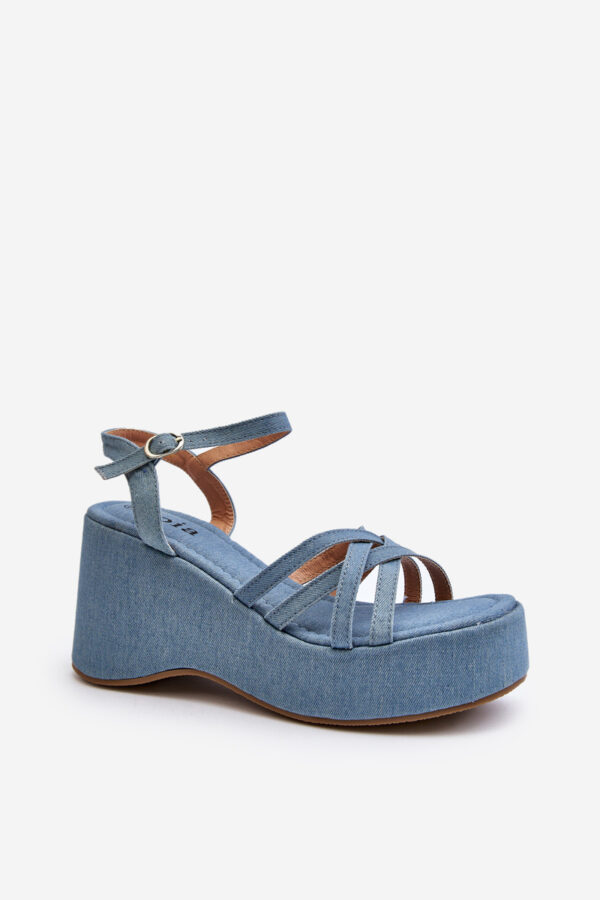 FJ1 Blue Platform szandálok és ékek Oporia