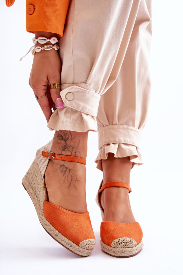 FJ1 Velúr Espadrilles Wedge Sandals Orange Cammer
