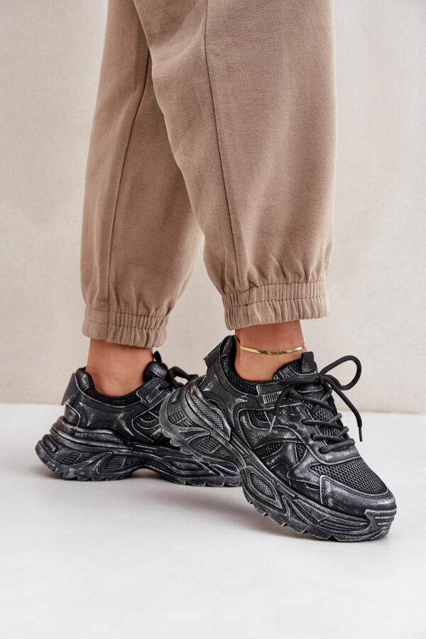 FL1 Női Sneaker Koptatott Platformon Fekete Seladwen