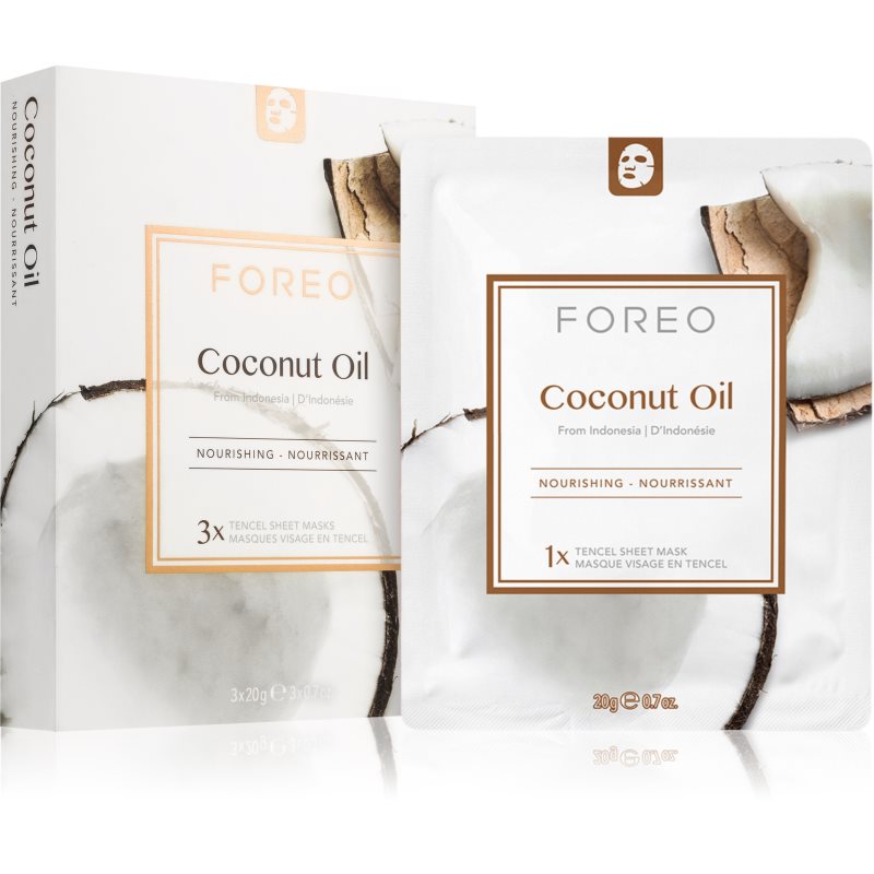 FOREO Farm to Face Sheet Mask Coconut Oil tápláló gézmaszk 3x20 ml-Ár