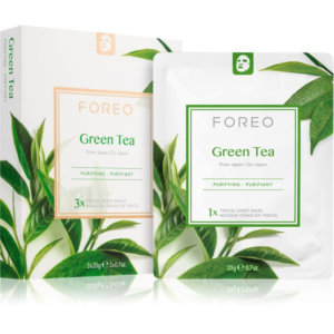 FOREO Farm to Face Sheet Mask Green Tea arcmaszk nyugtató hatással kombinált bőrre 3x20 g-Ár