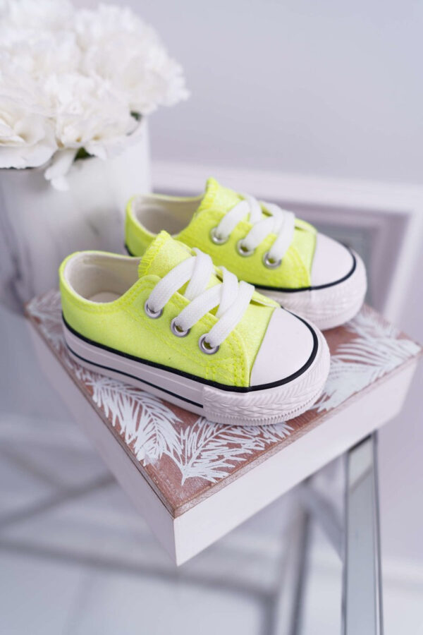 FR1 Gyerek csillámos tornacipő Lime Misty