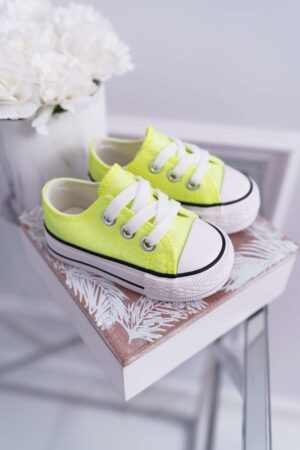 FR1 Gyerek csillámos tornacipő Lime Misty