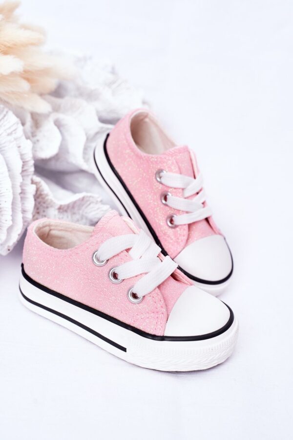 FR1 Gyerek csillámos tornacipő Pink Bling-Bling