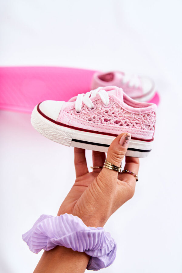 FR1 Gyerek tornacipő csipkével Pink Roly-Poly
