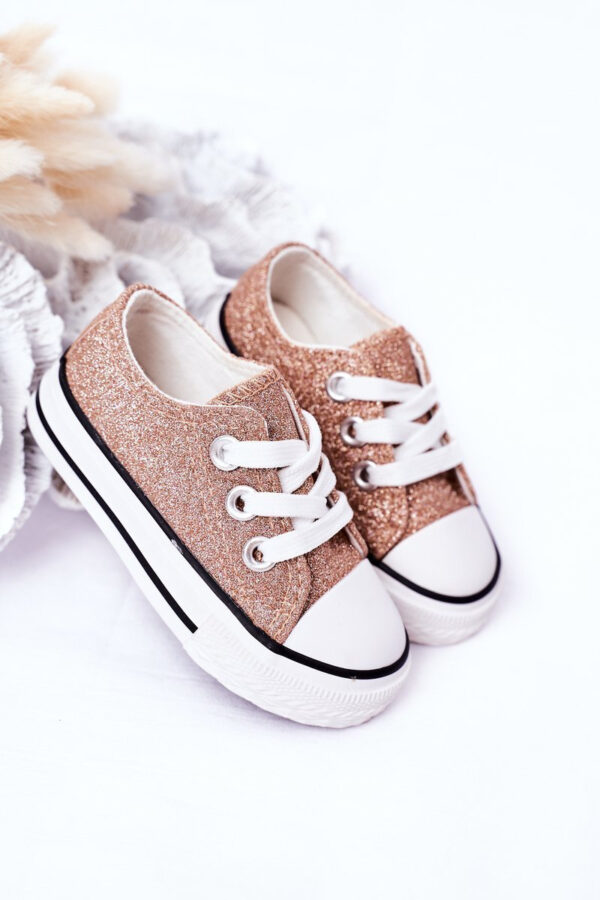 FR1 Gyermek csillogó tornacipő Rose Gold Bling-Bling