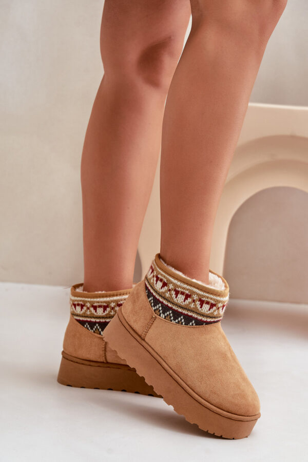 FR1 Női Hósz boots Mintás Beillesztéssel Platformon Camel Avatharia