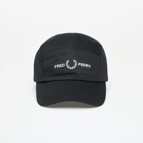 FRED PERRY 5 Panel Flp Twill Cap Black Universal-alacsony-ár