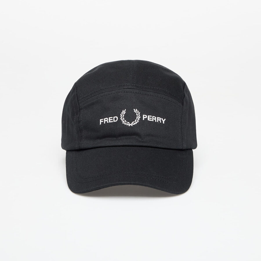 FRED PERRY 5 Panel Flp Twill Cap Black Universal-alacsony-ár