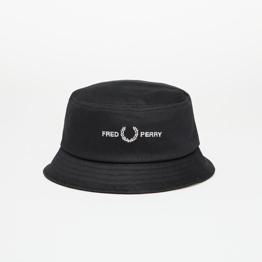 FRED PERRY Flp Twill Bucket Hat Black M-alacsony-ár