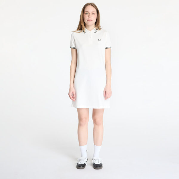 FRED PERRY The Twin Tipped Dress Snow White/ Court Green 36-alacsony-ár