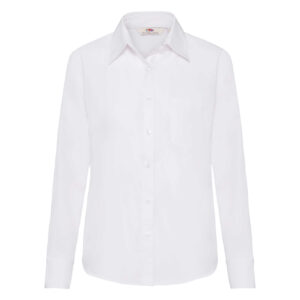 FRUIT OF THE LOOM F17•LADIES LONG SLEEVE POPLIN SHIRT