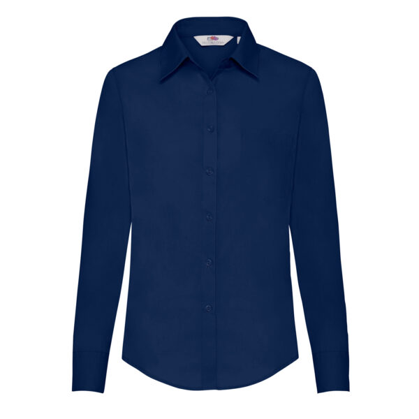 FRUIT OF THE LOOM F17•LADIES LONG SLEEVE POPLIN SHIRT