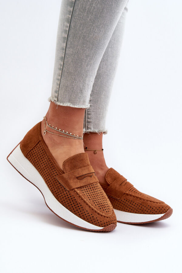 FS1 Női platform mokaszinok Eco Suede Camel Inesqua színben