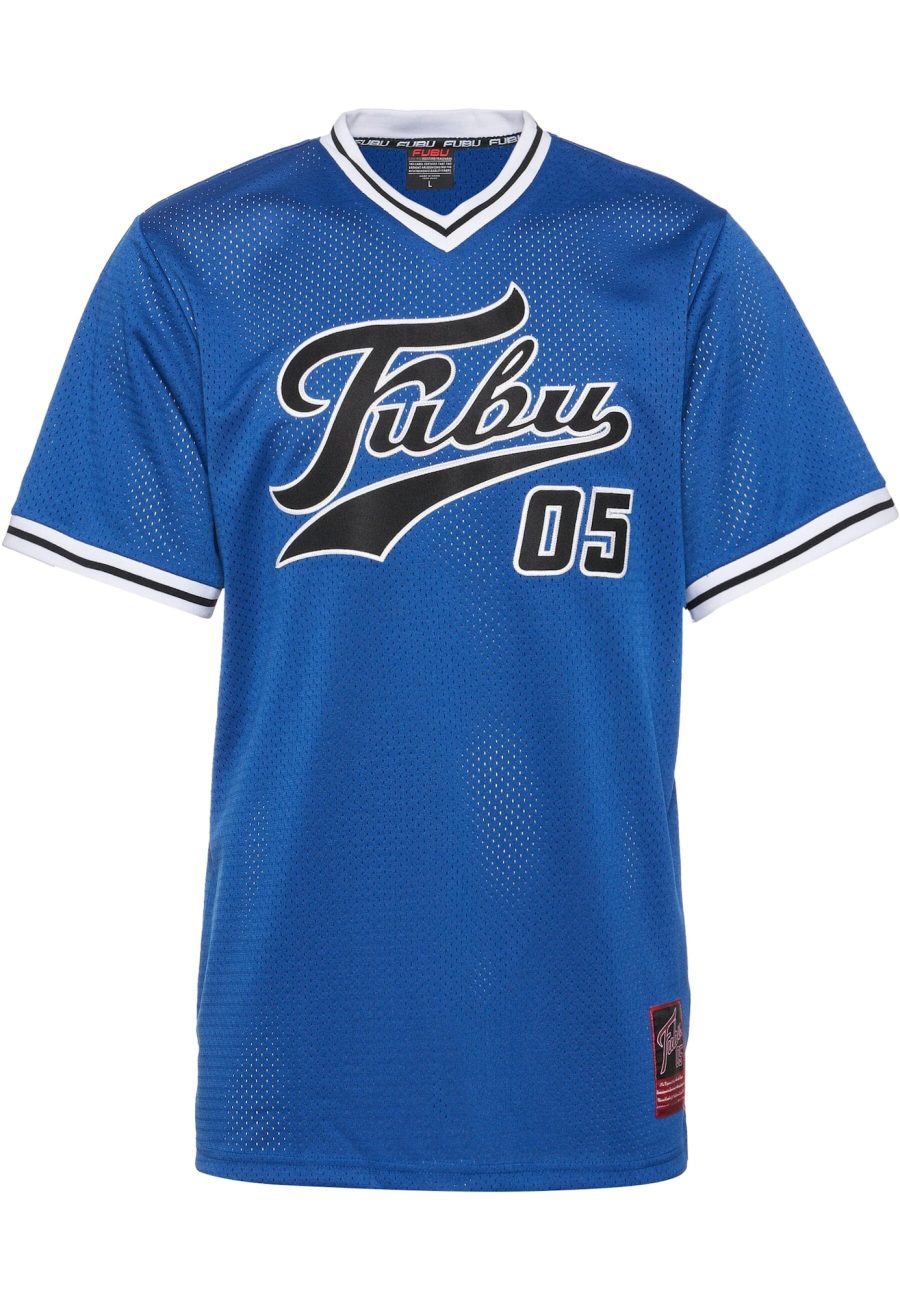 FUBU Póló 'Varsity'  királykék / fekete / fehér-Ár