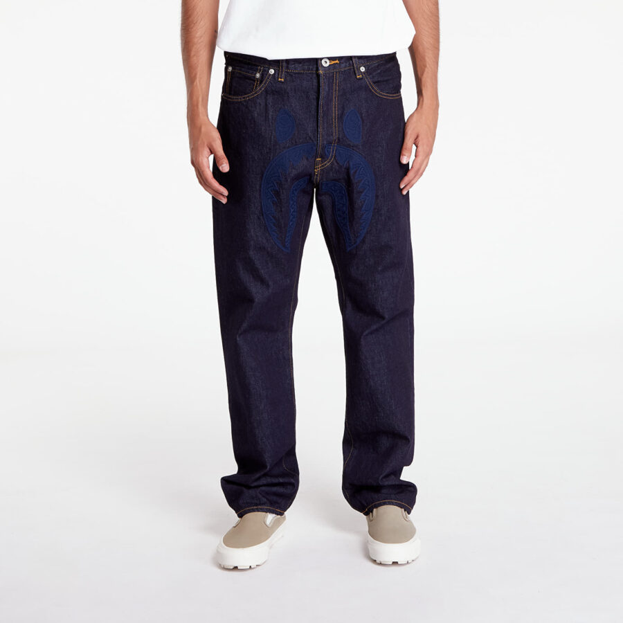 Farmer A BATHING APE Shark 13 Oz Denim Pants Indigo XL-alacsony-ár