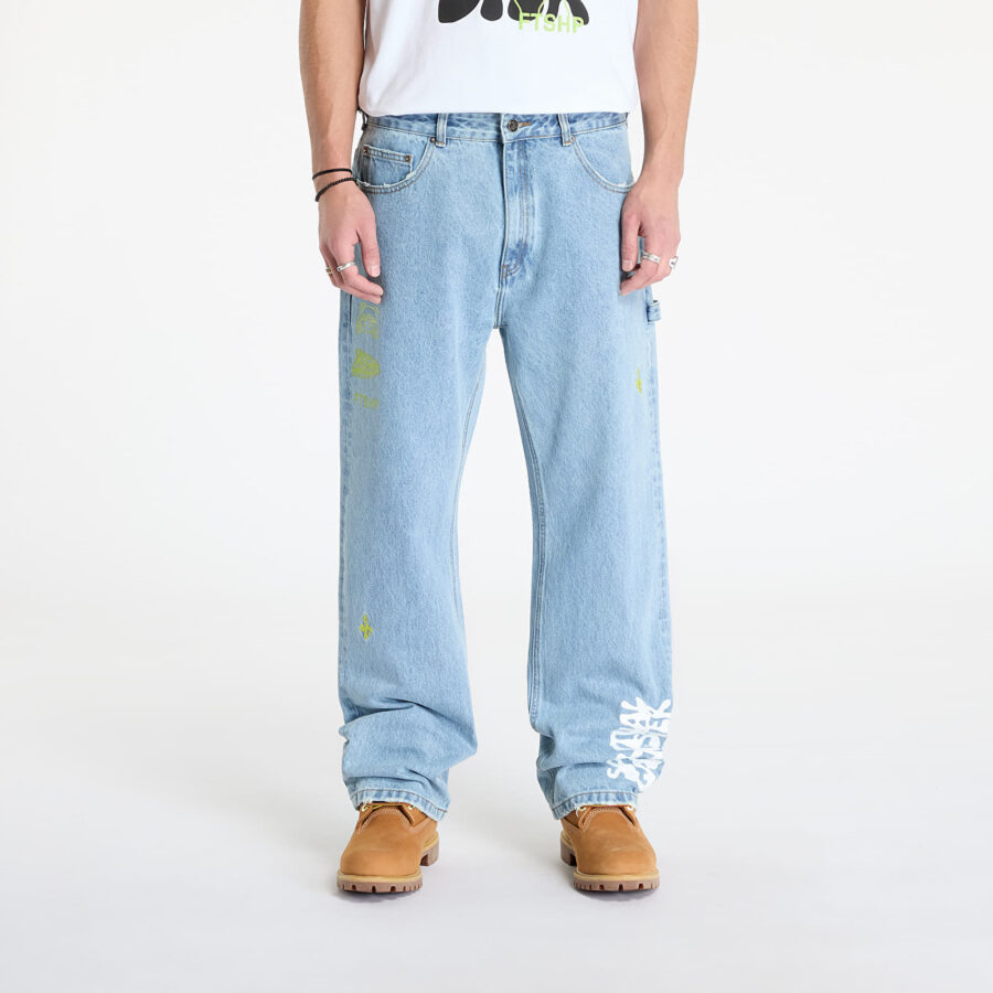 Farmer FTSHP x Spiritual Gangster Denim Pants UNISEX Blue 28-alacsony-ár